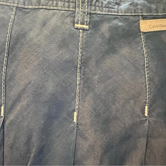 NWT Calvin Klein mini pleated denim skirt with accent stitching size 28 - Picture 6 of 8